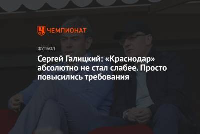 Сергей Галицкий - Сергей Галицкий: «Краснодар» абсолютно не стал слабее. Просто повысились требования - championat.com - Краснодар