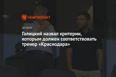 Сергей Галицкий - Галицкий назвал критерии, которым должен соответствовать тренер «Краснодара» - championat.com - Краснодар