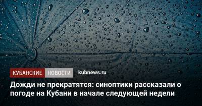 Дожди не прекратятся: синоптики рассказали о погоде на Кубани в начале следующей недели - kubnews.ru - Краснодарский край