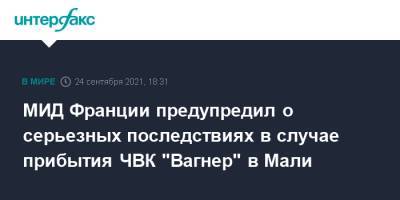 Сергей Лавров - Жан-Ив Ле-Дриан - МИД Франции предупредил о серьезных последствиях в случае прибытия ЧВК "Вагнер" в Мали - interfax.ru - Москва - Россия - Украина - Франция - Афганистан - Ливия - Мали