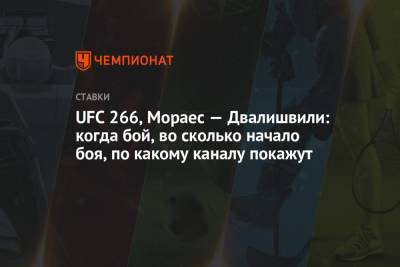 Мераб Двалишвили - UFC 266, Мораес — Двалишвили: когда бой, во сколько начало боя, по какому каналу покажут - championat.com