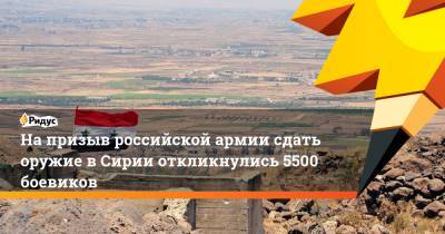 На призыв российской армии сдать оружие в Сирии откликнулись 5500 боевиков - ridus.ru - Россия - Сирия - Украина - Израиль - Иордания