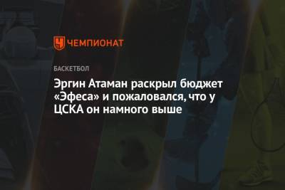 Эргин Атаман раскрыл бюджет «Эфеса» и пожаловался, что у ЦСКА он намного выше - championat.com - Турция
