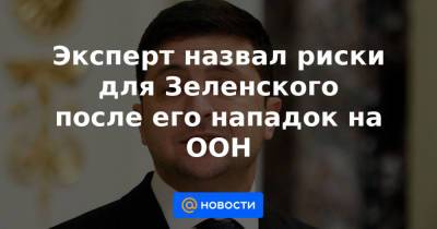 Эксперт назвал риски для Зеленского после его нападок на ООН - news.mail.ru - Украина