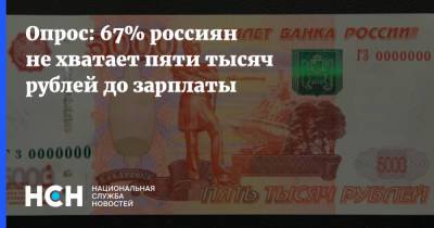 Опрос: 67% россиян не хватает пяти тысяч рублей до зарплаты - nsn.fm - Россия