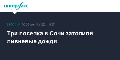 Три поселка в Сочи затопили ливневые дожди - interfax.ru - Москва - Сочи