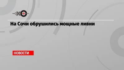 На Сочи обрушились мощные ливни - echo.msk.ru - Сочи - Власть
