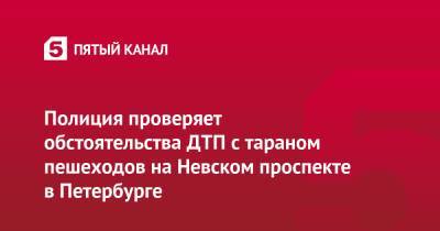 Полиция проверяет обстоятельства ДТП с тараном пешеходов на Невском проспекте в Петербурге - 5-tv.ru - Санкт-Петербург