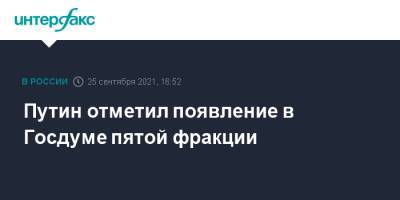 Владимир Путин - Путин отметил появление в Госдуме пятой фракции - interfax.ru - Москва - Россия