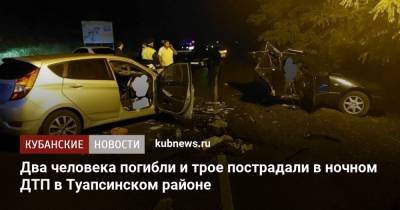 Два человека погибли и трое пострадали в ночном ДТП в Туапсинском районе - kubnews.ru - Сочи - Краснодарский край - Апсны - район Туапсинский