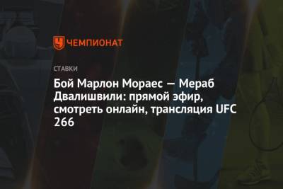Мераб Двалишвили - Бой Марлон Мораес — Мераб Двалишвили: прямой эфир, смотреть онлайн, трансляция UFC 266 - championat.com