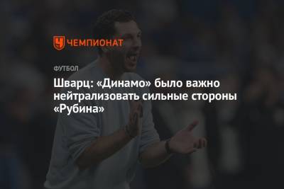 Гильермо Варел - Сандро Шварц - Шварц: «Динамо» было важно нейтрализовать сильные стороны «Рубина» - championat.com