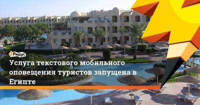 Услуга текстового мобильного оповещения туристов запущена в Египте - ridus.ru - Египет