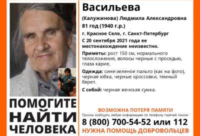 В Красном Селе ищут пропавшую 81-летнюю женщину - online47.ru