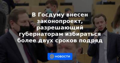 В Госдуму внесен законопроект, разрешающий губернаторам избираться более двух сроков подряд - news.mail.ru - Россия