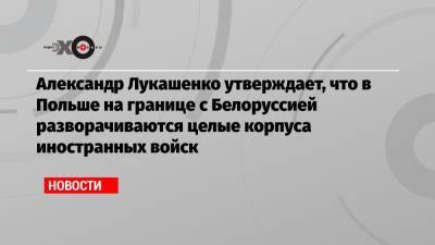 Александр Лукашенко - Александр Лукашенко утверждает, что в Польше на границе с Белоруссией разворачиваются целые корпуса иностранных войск - echo.msk.ru - Россия - США - Украина - Белоруссия - Польша - Минск