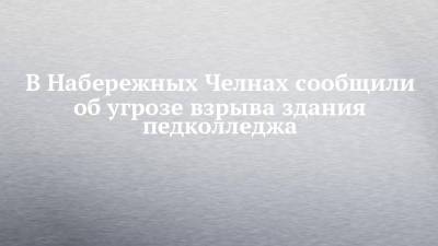 В Набережных Челнах сообщили об угрозе взрыва здания педколледжа - chelny-izvest.ru - Россия - Набережные Челны