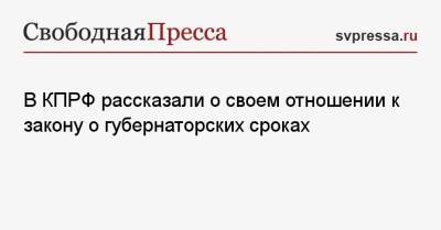 Юрий Синельщиков - В КПРФ рассказали о своем отношении к закону о губернаторских сроках - svpressa.ru - Россия