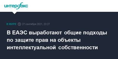 В ЕАЭС выработают общие подходы по защите прав на объекты интеллектуальной собственности - interfax.ru - Москва