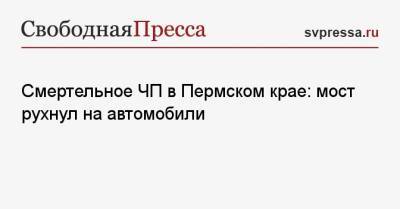 Смертельное ЧП в Пермском крае: мост рухнул на автомобили - svpressa.ru - Екатеринбург - Челябинск - Пермь - Воронежская обл. - Самара - Пермский край