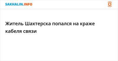 Житель Шахтерска попался на краже кабеля связи - sakhalin.info - Россия - Шахтерск