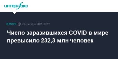 Джонс Хопкинс - Число заразившихся COVID в мире превысило 232,3 млн человек - interfax.ru - Москва - США - Бразилия - Индия