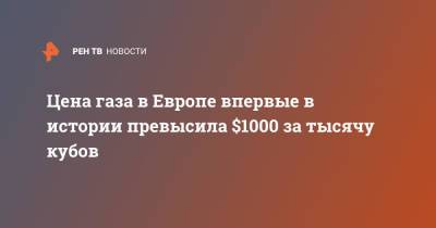Цена газа в Европе впервые в истории превысила $1000 за тысячу кубов - ren.tv - Лондон - Голландия