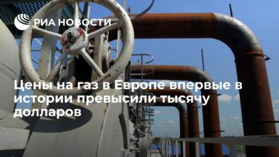 Цена на газ в Европе впервые в истории превысила тысячу долларов за тысячу кубов - ria.ru - Москва - Европа
