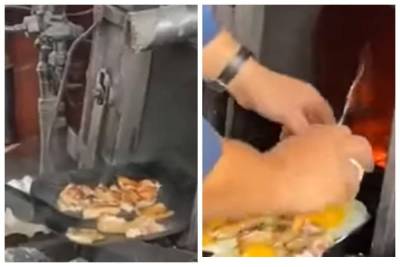 Яйца и мясо на лопате: "полевую кухню" Укрзализныци показали в сети, видео - politeka.net - Украина