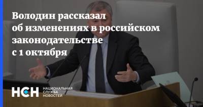 Вячеслав Володин - Володин рассказал об изменениях в российском законодательстве с 1 октября - nsn.fm - Россия