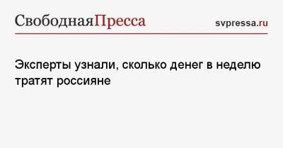 Эксперты узнали, сколько денег в неделю тратят россияне - svpressa.ru - Россия