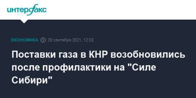 Поставки газа в КНР возобновились после профилактики на "Силе Сибири" - interfax.ru - Москва - Китай - Томск