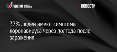 37% людей имеют симптомы коронавируса через полгода после заражения - ivbg.ru - Россия - Украина