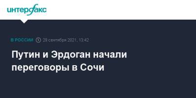 Владимир Путин - Реджеп Тайип Эрдоган - Дмитрий Песков - Тайип Эрдоган - Путин и Эрдоган начали переговоры в Сочи - interfax.ru - Москва - Россия - Сирия - Крым - Сочи - Турция - Афганистан