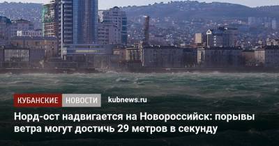 Норд-ост надвигается на Новороссийск: порывы ветра могут достичь 29 метров в секунду - kubnews.ru - Краснодарский край - Новороссийск