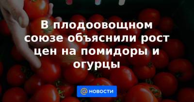 В плодоовощном союзе объяснили рост цен на помидоры и огурцы - news.mail.ru - Россия