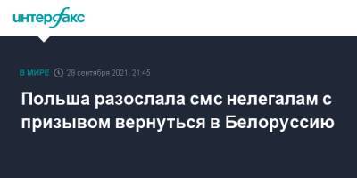 Польша разослала смс нелегалам с призывом вернуться в Белоруссию - interfax.ru - Москва - Белоруссия - Польша - Минск