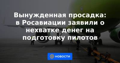Вынужденная просадка: в Росавиации заявили о нехватке денег на подготовку пилотов - news.mail.ru - Россия