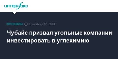 Анатолий Чубайс - Чубайс призвал угольные компании инвестировать в углехимию - interfax.ru - Москва - Россия - Китай