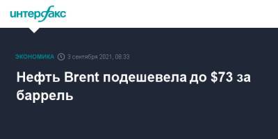 Нефть Brent подешевела до $73 за баррель - interfax.ru - Москва - США - Лондон - Нью-Йорк