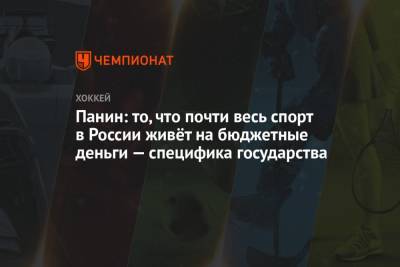Григорий Панин - Панин: то, что почти весь спорт в России живёт на бюджетные деньги — специфика государства - championat.com - Россия
