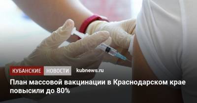 Татьяна Голикова - План массовой вакцинации в Краснодарском крае повысили до 80% - kubnews.ru - Россия - Краснодарский край