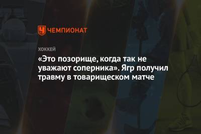 Яромир Ягр - «Это позорище, когда так не уважают соперника». Ягр получил травму в товарищеском матче - championat.com