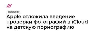 Apple отложила введение проверки фотографий в iCloud на детскую порнографию - tvrain.ru