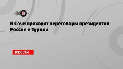 Владимир Путин - Дмитрий Песков - В Сочи проходят переговоры президентов России и Турции - echo.msk.ru - Россия - Сочи - Турция