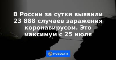В России за сутки выявили 23 888 случаев заражения коронавирусом. Это максимум с 25 июля - news.mail.ru - Москва - Россия - Санкт-Петербург - Московская обл.