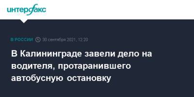 В Калининграде завели дело на водителя, протаранившего автобусную остановку - interfax.ru - Москва - Россия - Калининград - Зеленоградск