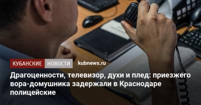 Драгоценности, телевизор, духи и плед: приезжего вора-домушника задержали в Краснодаре полицейские - kubnews.ru - Краснодарский край - Краснодар