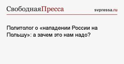 Евгений Сатановский - Политолог о «нападении России на Польшу»: а зачем это нам надо? - svpressa.ru - Москва - Россия - Белоруссия - Польша - Литва - Минск