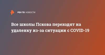 Михаил Ведерников - Все школы Пскова переходят на удаленку из-за ситуации с COVID-19 - ren.tv - Псковская обл. - Псков